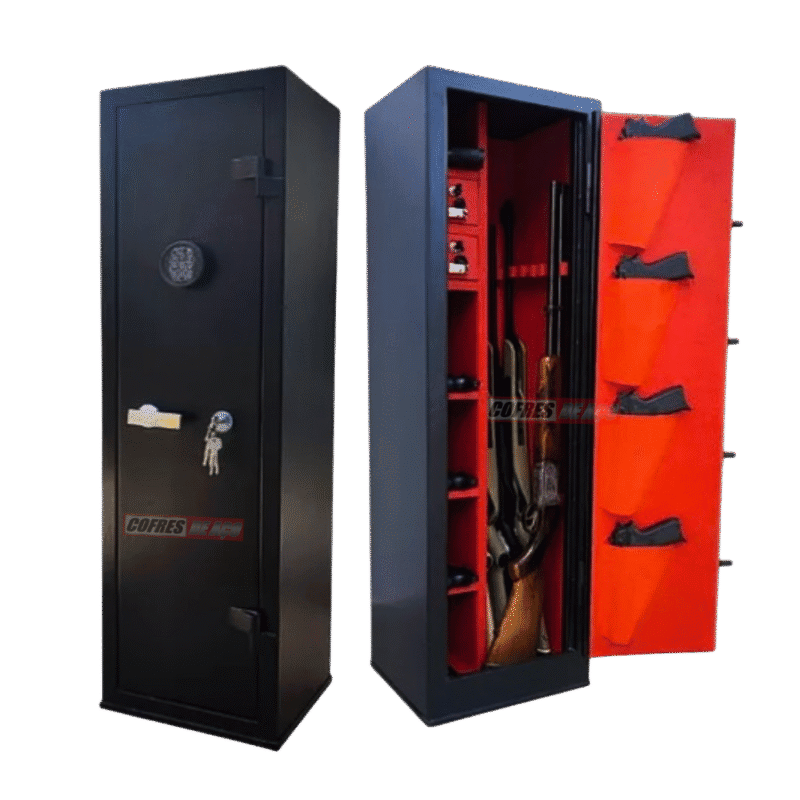 Cofre 140x42x42 fechadura digital com Preto c/ Vermelho